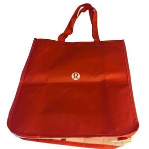 Lululemon Red Reusable Double Strap Carryall Shopper Tote Bag Ladies 16"x 14"